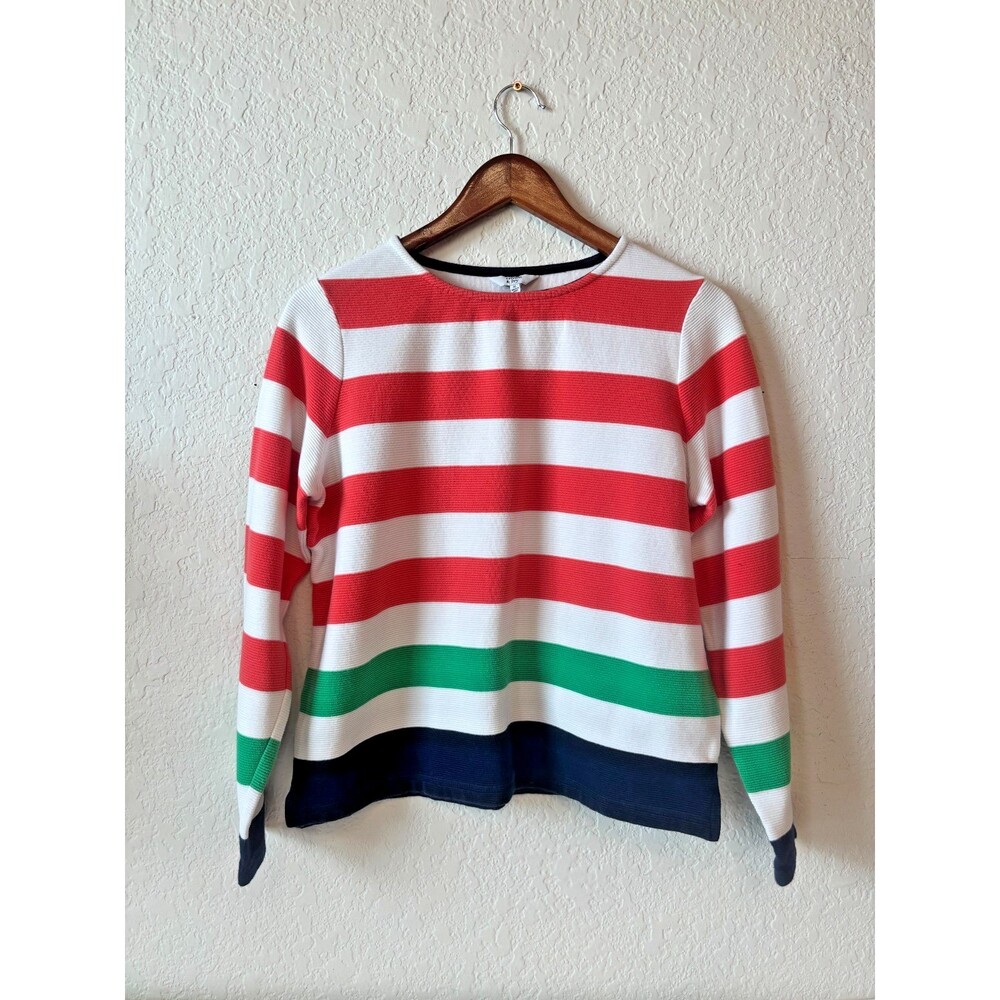 Womens Crown and Ivy Colorful Striped 100% Cotton Top Size M